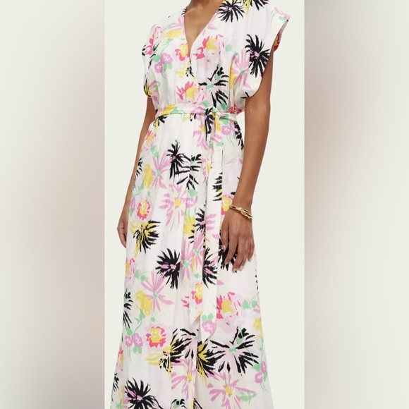 NWT SCOTCH & SODA PRINTED V-NECK MAXI DRESS-NWT - Picture 5 of 7